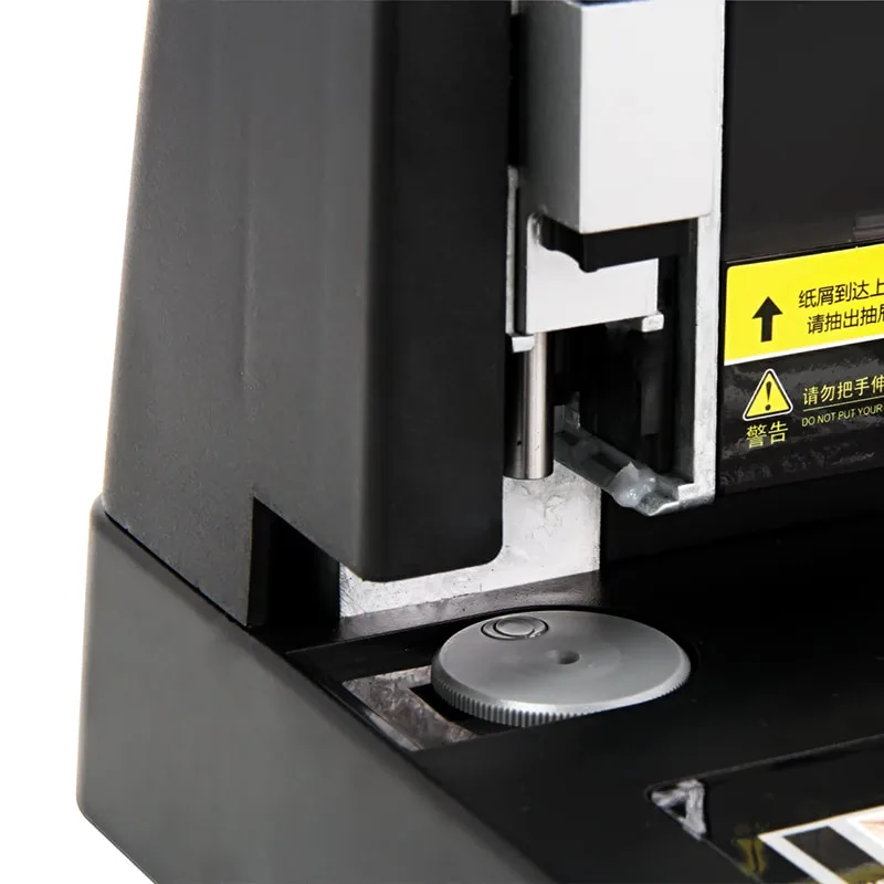 Deli E0150 punch hole machine with paperwork and files