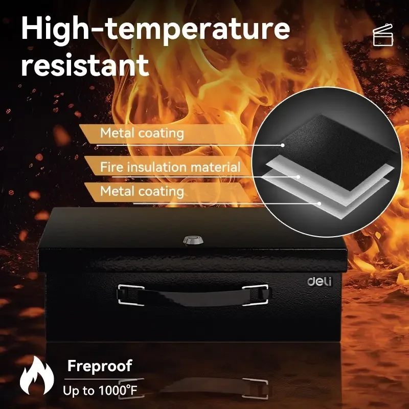 Deli ET610 Portable Fire Proof Safe Box