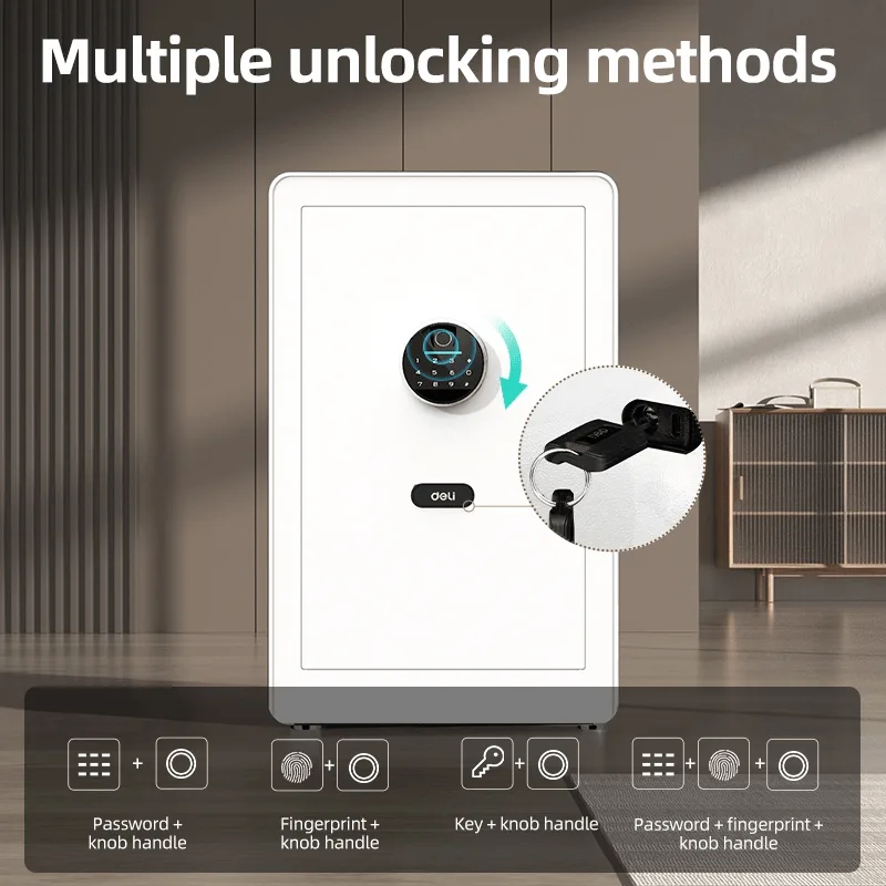 Fire-resistant Deli ET635 safe box placed in professional Kuala Lumpur office environment
