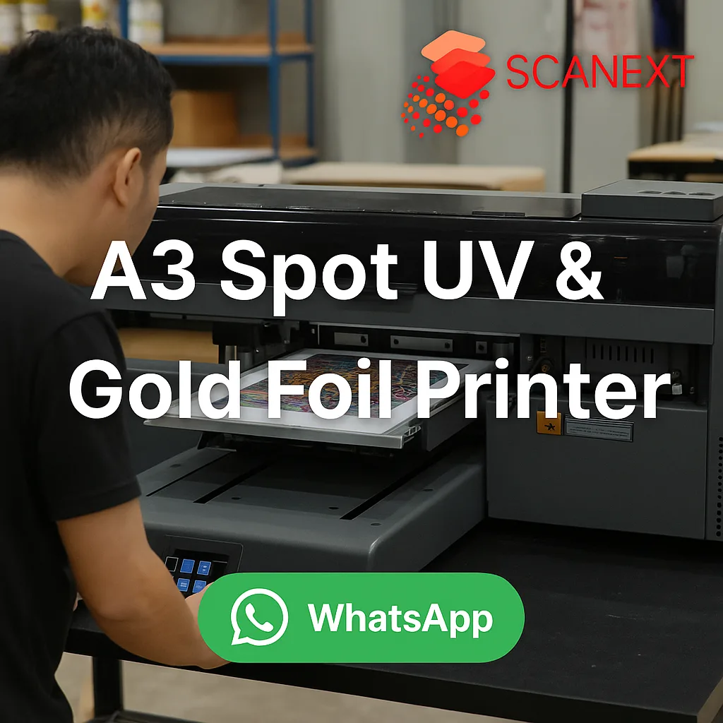 A3 Digital Spot UV & Gold Foil Stamping Printer Scanext FM3348IB