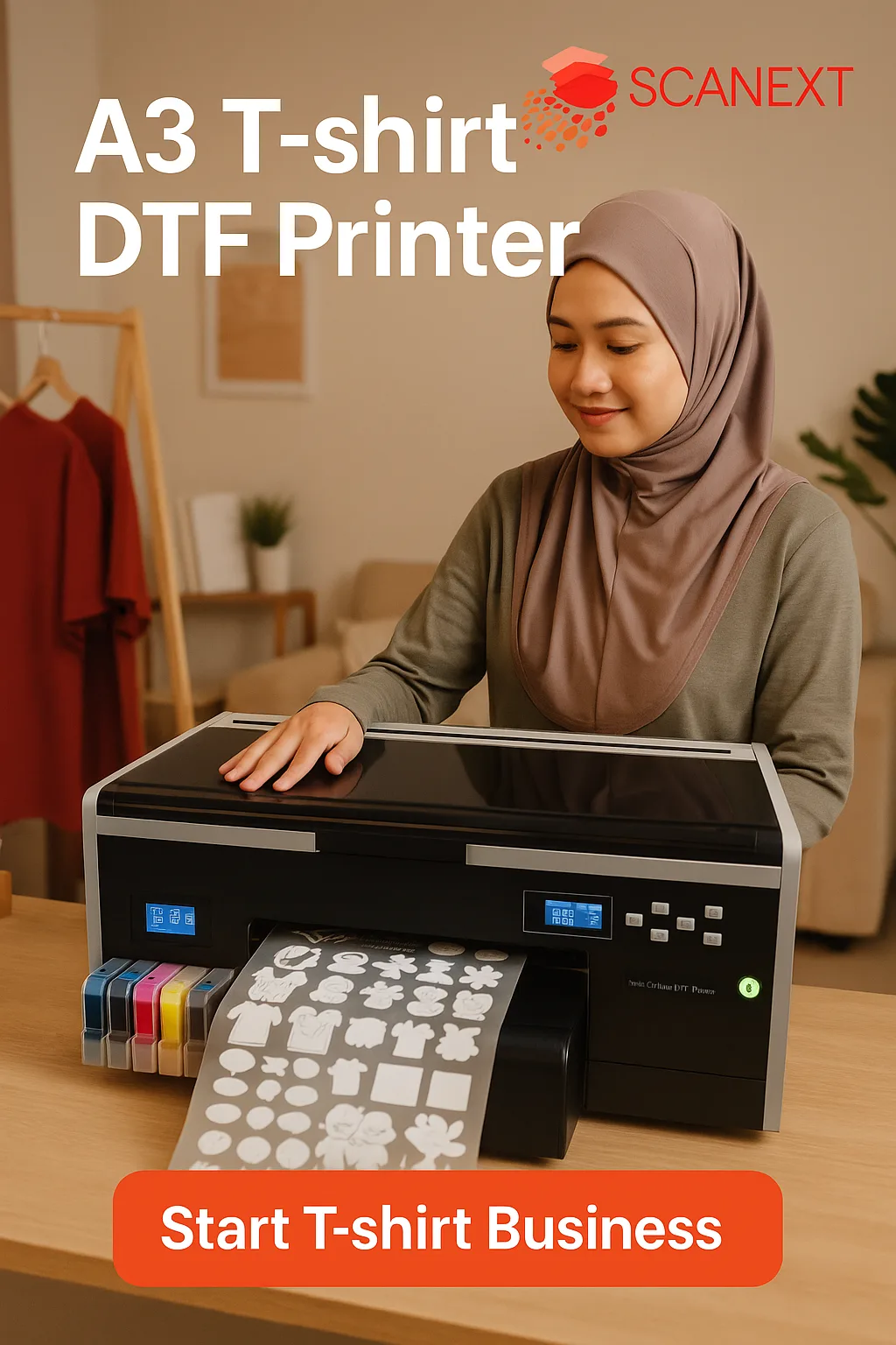 A3 size T-shirt Printer DTF Scanext D371