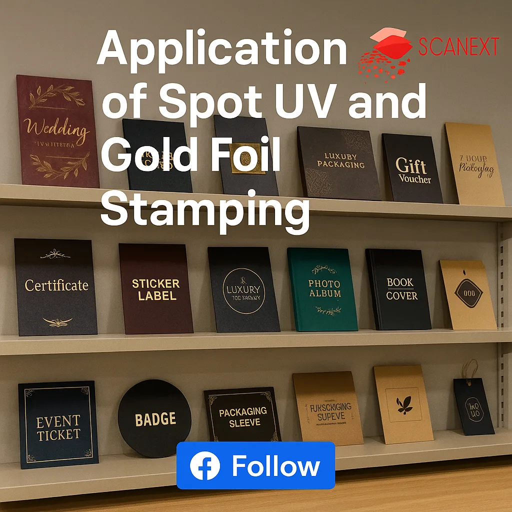 Application of Spot UV and Gold Foil Stamping