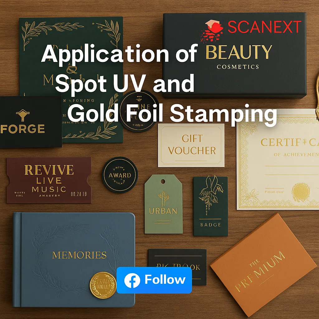 Application of Spot UV and Gold Foil Stamping
