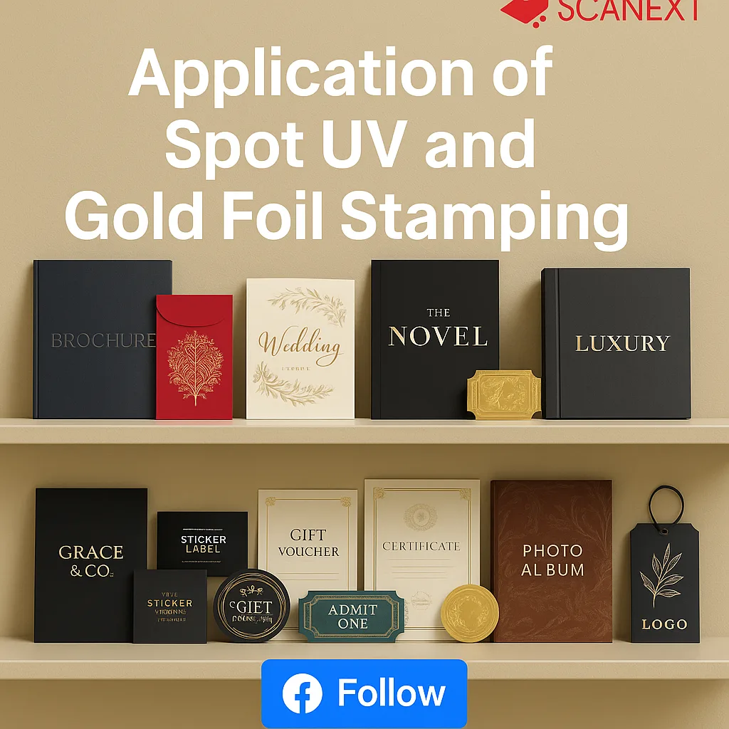 Application of Spot UV and Gold Foil Stamping