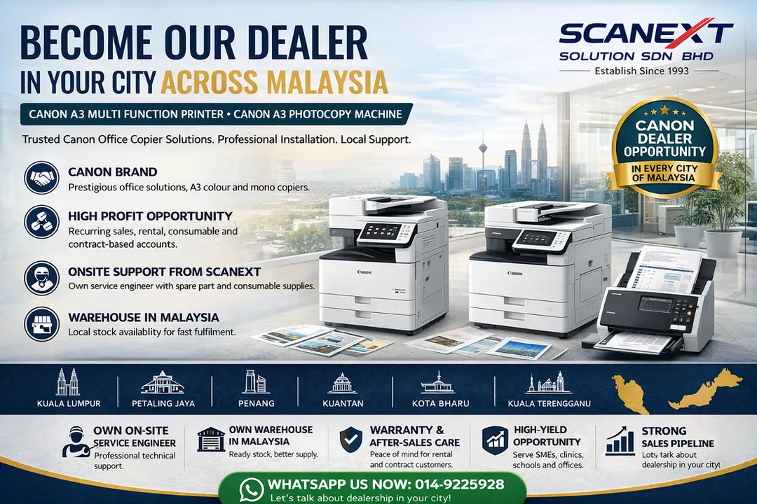 Become Canon A3 MFP Photocopy Machine Dealer in Malaysia Scanext