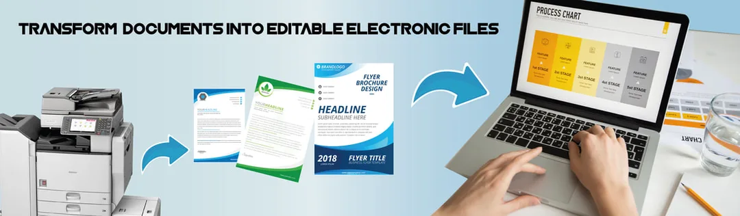 ESA TransFormer is an application that enables users to scan paper documents at the MFP and convert them into editable electronic files