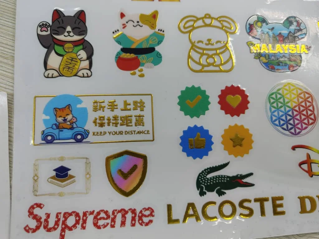 Crystal UV DTF Sticker With Gold Foil Stamping