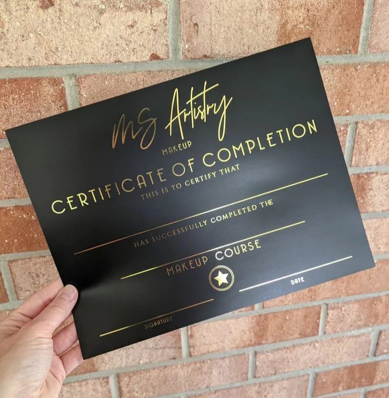 Gold Stamping and Spot UV Certificate
