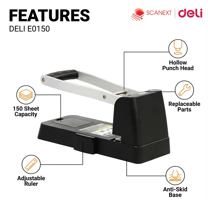 Staff using Deli E0150 punch hole in small office environment