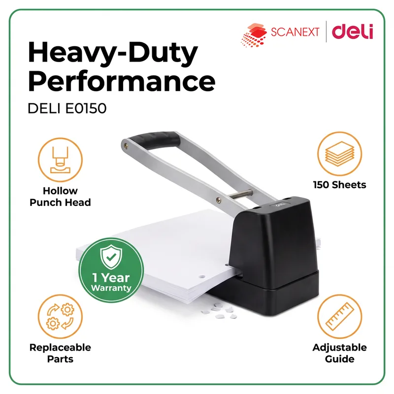 Deli E0150 punch hole machine on office desk Malaysia