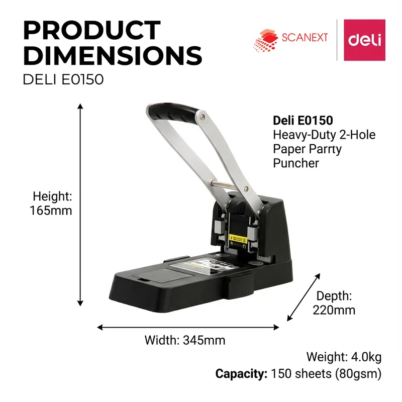 Deli E0150 heavy duty punch hole for office use