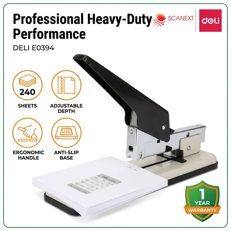 Professional heavy duty stapler Deli E0394 Malaysia supplier