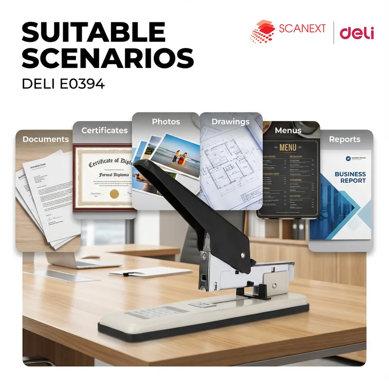 Industrial stapler Deli E0394 used in Malaysian workplace