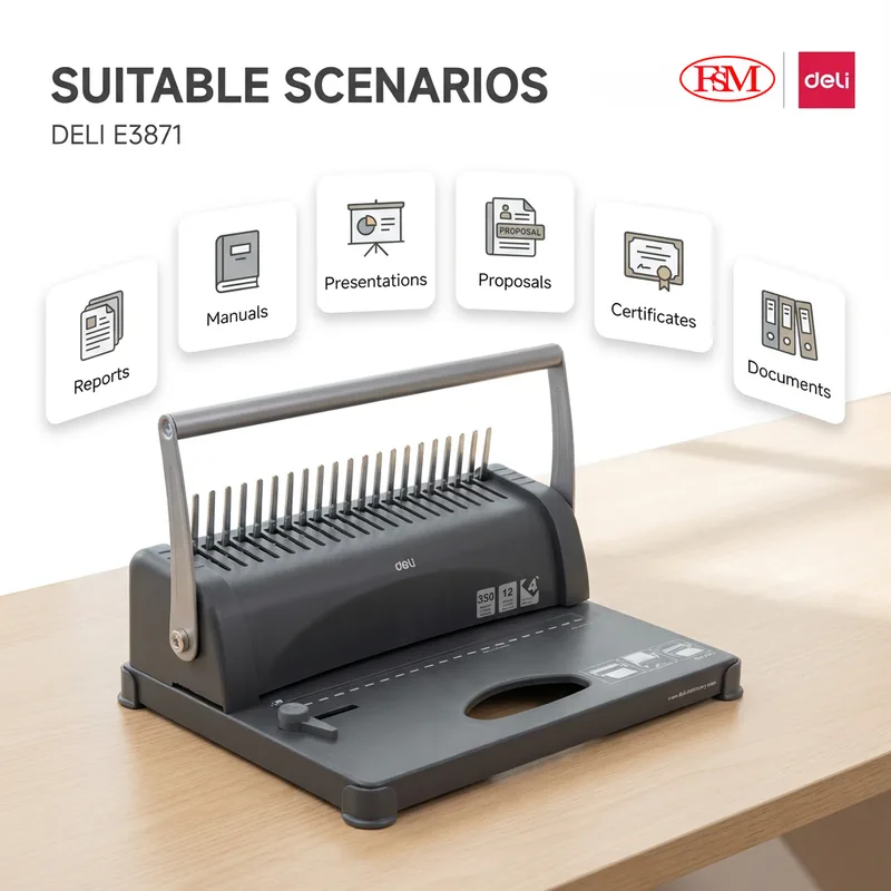 Deli E3871 binding machine for corporate office Malaysia