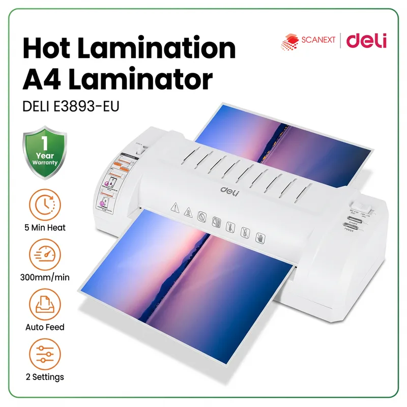 Deli E3893-EU laminator machine for office and school use