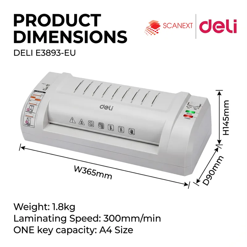 Deli E3893-EU laminator used in small office Malaysia