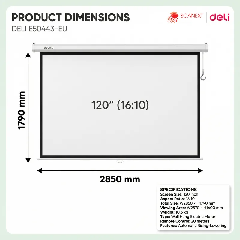 Reliable Deli E50443-EU projector for SME meeting rooms and training environments