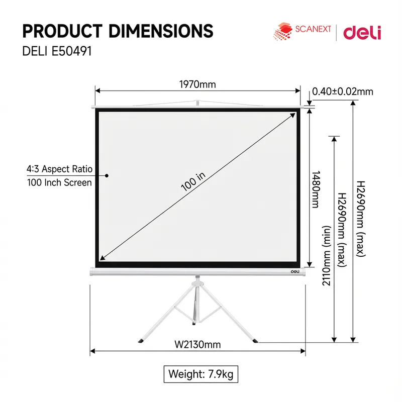 Deli E50491 projector used in Malaysia office meeting room for professional presentations