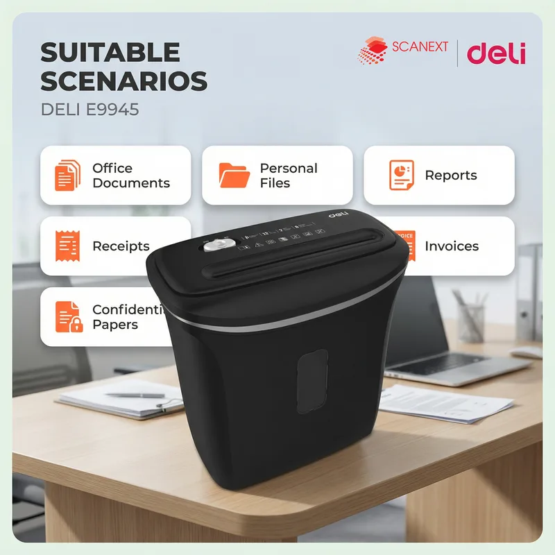 Deli E9945 office paper shredder for HR and admin departments in Malaysia