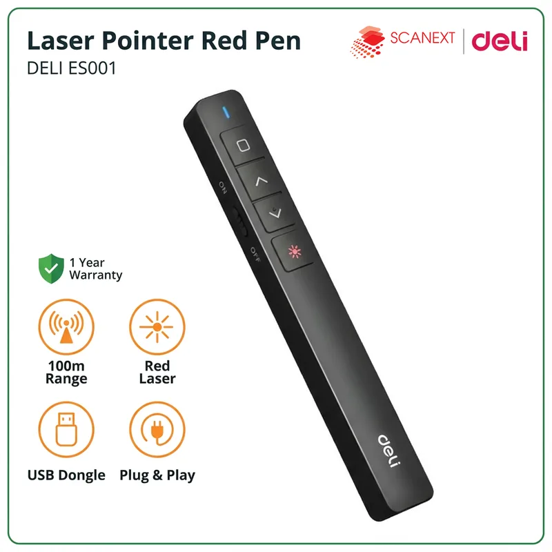 Deli ES001 laser pointer used in Malaysia office meeting room presentation