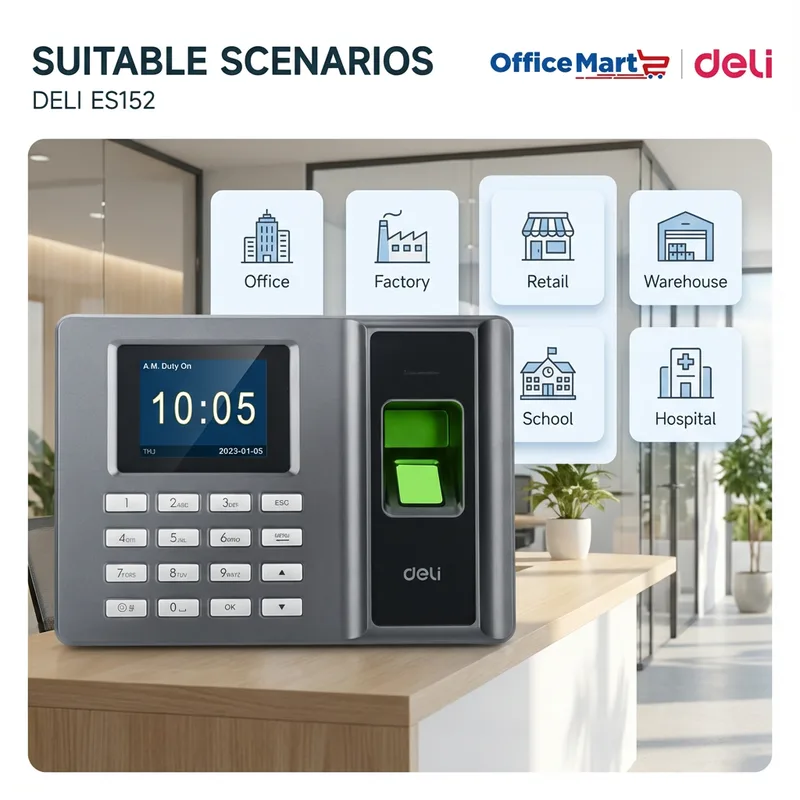 Fingerprint attendance machine Deli ES152 for SME Malaysia