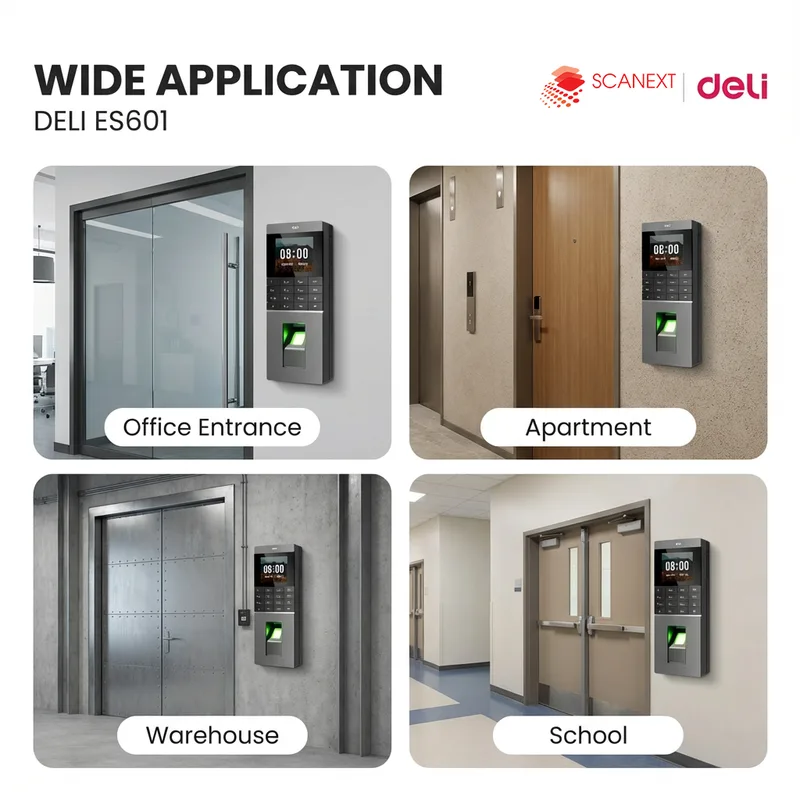 Deli ES601 fingerprint attendance machine used in Malaysian workplace