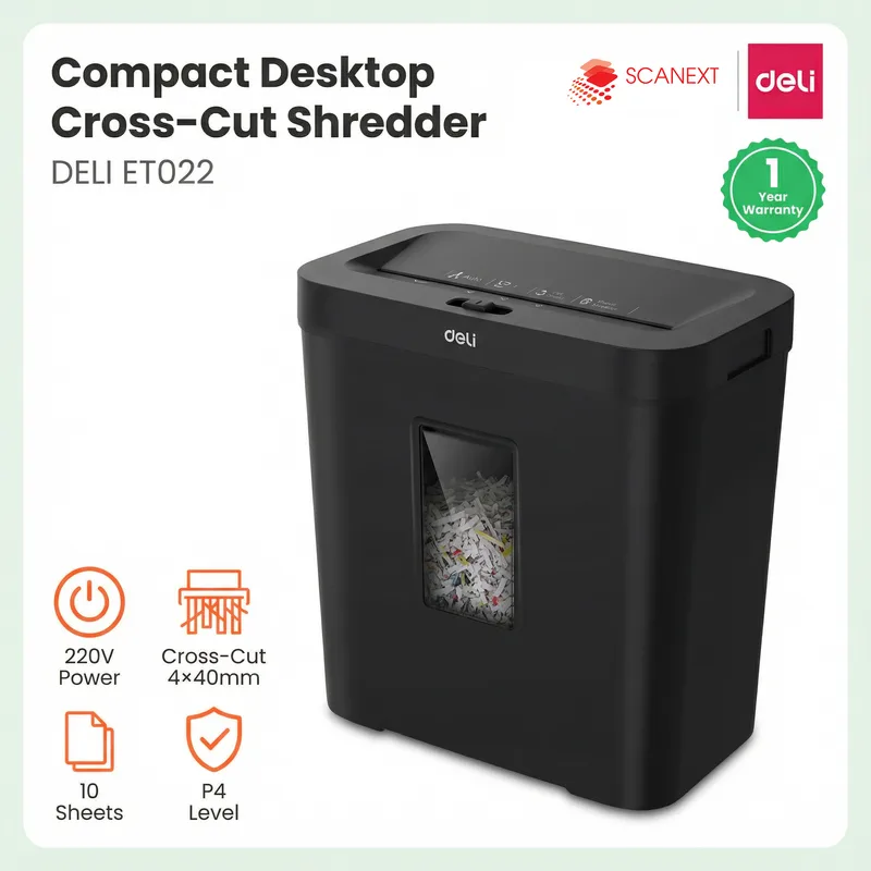 Deli ET022 paper shredder on office desk Malaysia