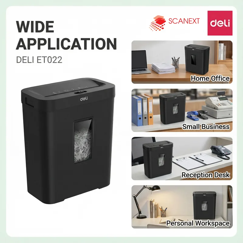 Deli ET022 paper shredder for secure document disposal