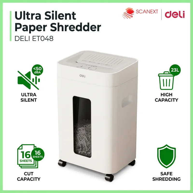 Deli ET048 paper shredder used in small office Malaysia