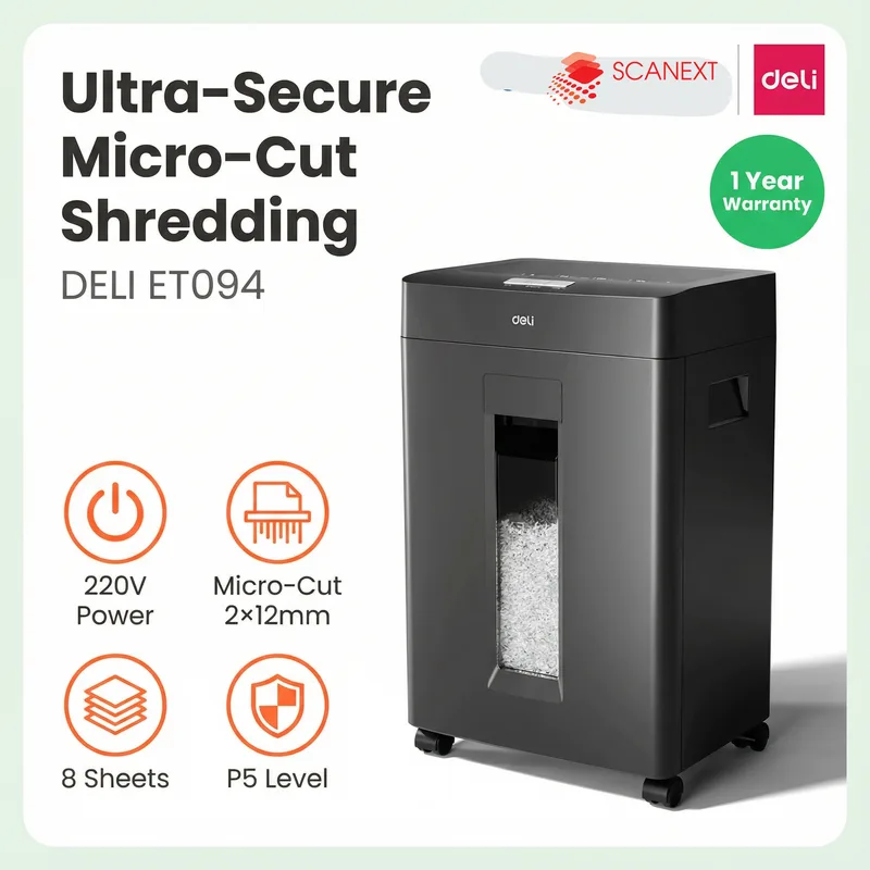 Quiet paper shredding with Deli ET022 in Malaysia admin office