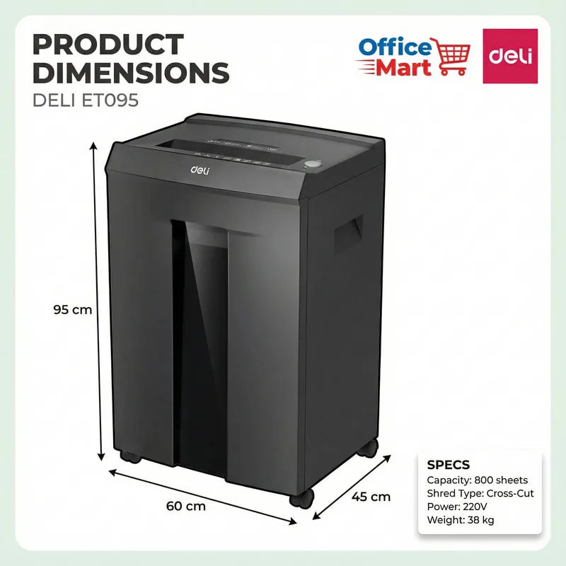 Compact paper shredder Deli ET095 for small office use in Selangor