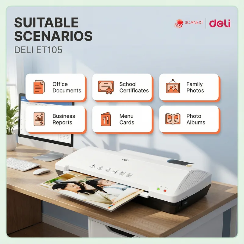 Deli ET105 A3 laminator machine front view Malaysia supplier