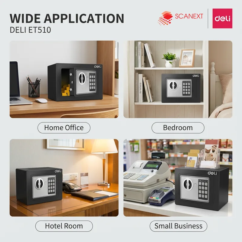 Deli ET510 digital safe box for secure document storage in Malaysia office