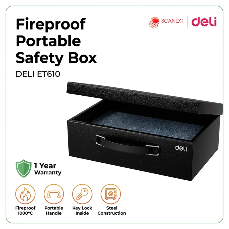 Deli ET610 office safe box suitable for SME and admin departments in Malaysia