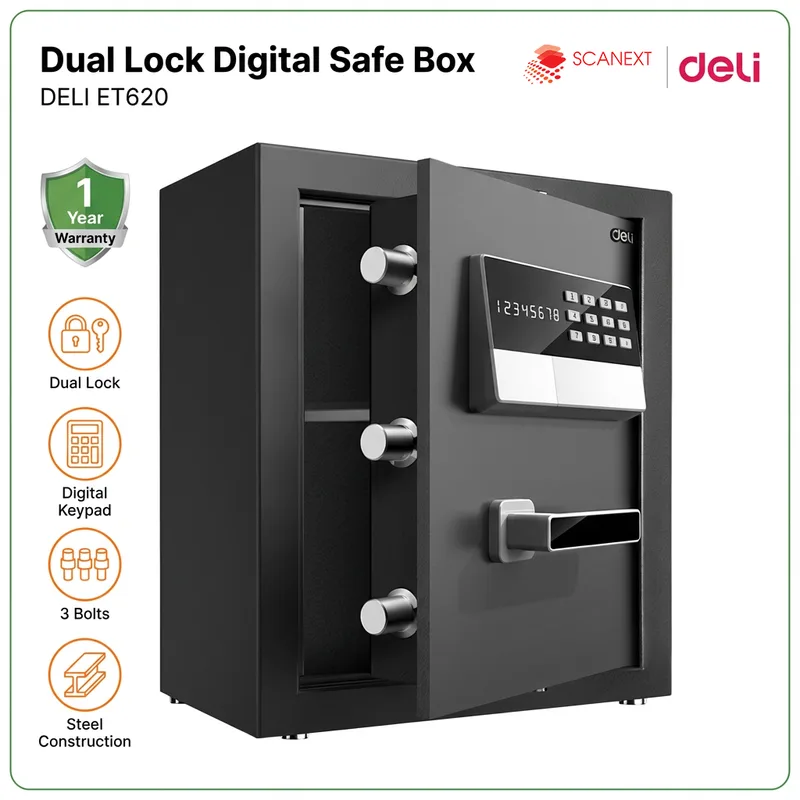 Deli ET620 office safe box suitable for SME and admin departments in Malaysia