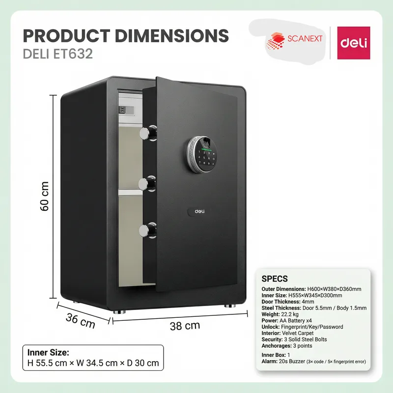 Malaysia office staff accessing Deli ET632 digital safe box for confidential document security