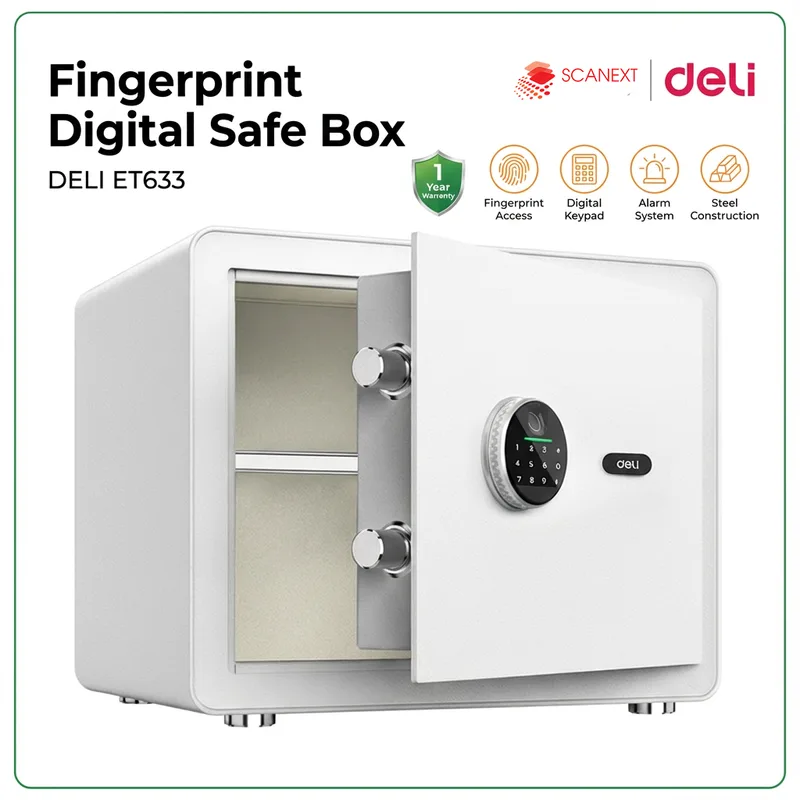 Secure cash, contracts and important files stored in Deli ET633 safe box in Malaysia workplace