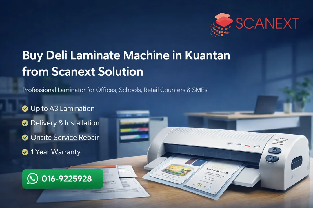 Deli laminate machine A3 in Kuantan Pahang by Scanext Solution