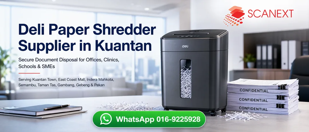 Deli paper shredder supplier in Kuantan Pahang by Scanext