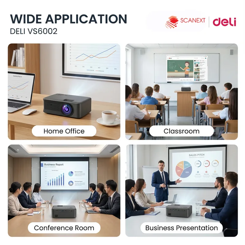 Deli VS6002 office projector used for corporate presentation in Kuala Lumpur meeting room