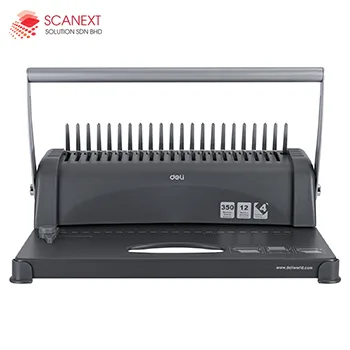 Deli E3871 binding machine used in small office environment
