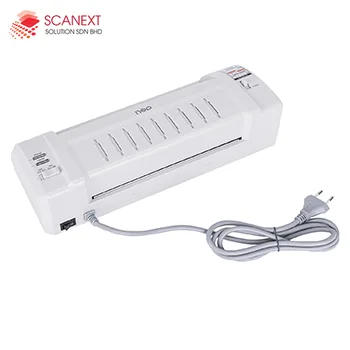 Malay female using Deli E3893-EU laminator in office Malaysia