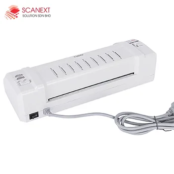 Deli E3893-EU document laminating machine on office desk