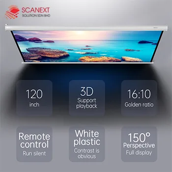 Deli E50443-EU business projector displaying clear slides in corporate meeting room