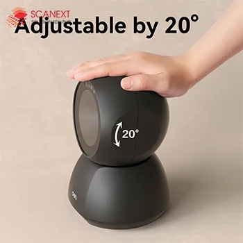 Deli ES236 barcode scanner connected to computer at office cashier counter