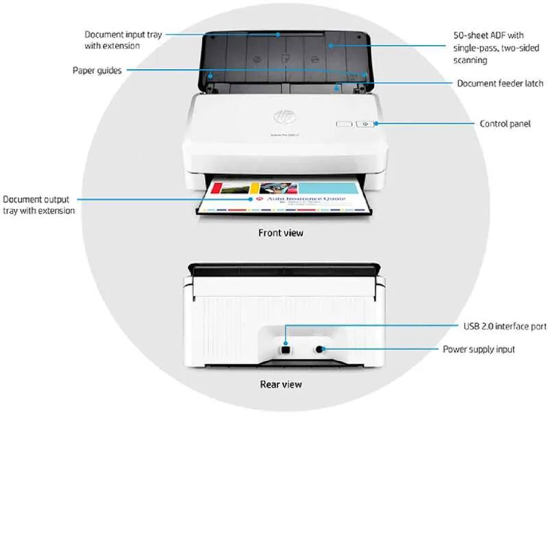 Document Scanner HP ScanJet Pro 2000 S1 Sheet-Feed Scanner