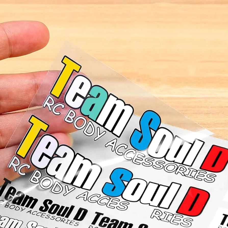 Print on roll clear transparent sticker color & white ink