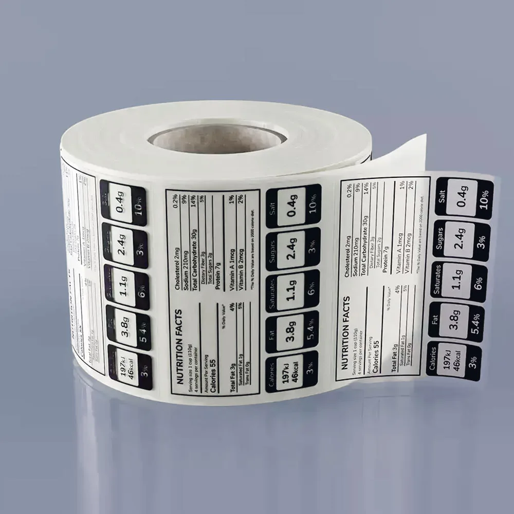 Print on roll clear transparent sticker color & white ink