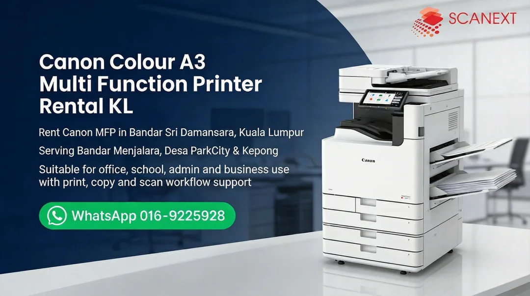 Rent Canon A3 Colour Multi Function Printer in KL Sri Damansara