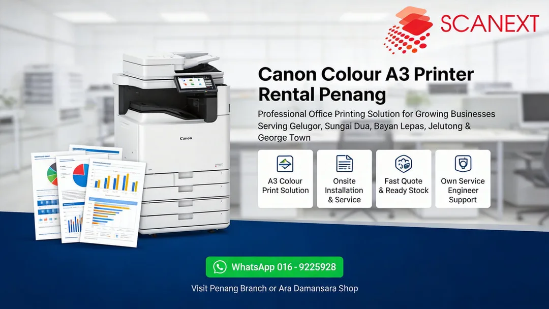 Rent Canon A3 Colour Printer in Penang